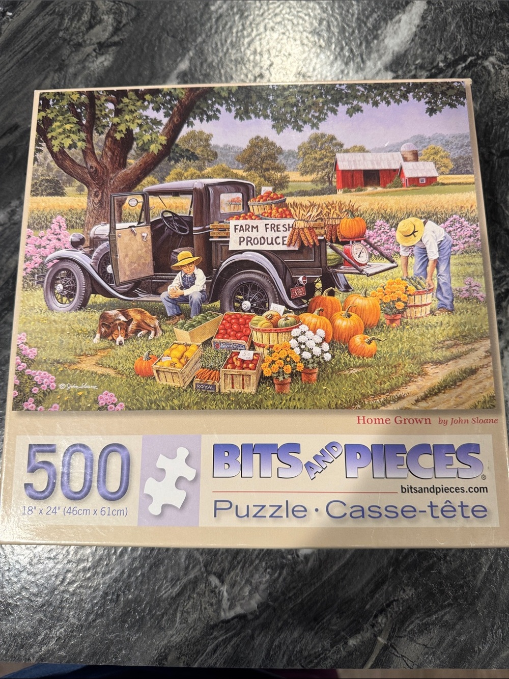 Bits and Pieces 500-Piece 'Home Grown' Jigsaw Puzzle - Orange/Green